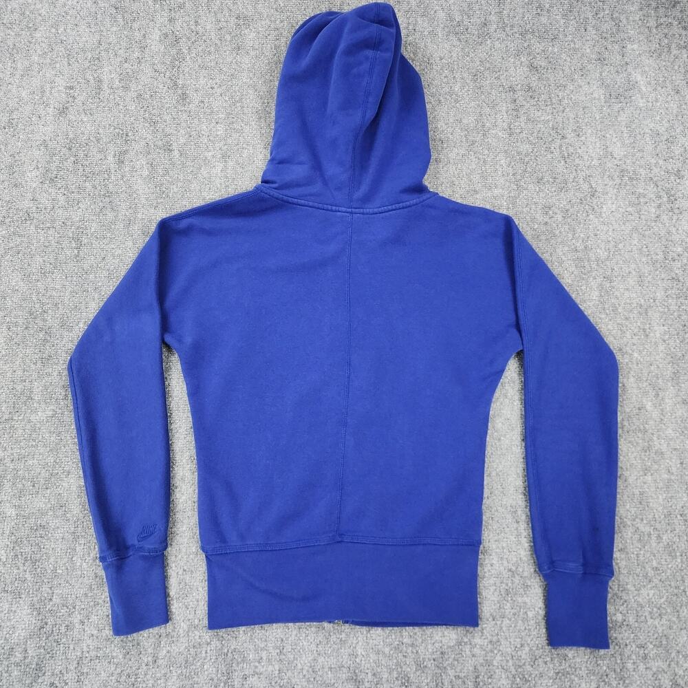 Nike Hoodie Womens XS Blue Full Zip Sportswear Big Logo Active Sweatshirt Fleece - Picture 3 of 16
